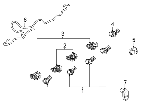 2024 Ford F-150 Electrical Components - Rear Bumper Diagram