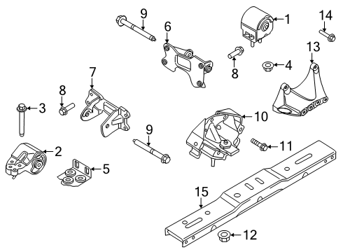 2019 Ford F-150 Trans Crossmember Diagram for FL3Z-6A023-A