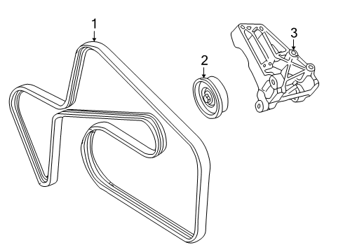2000 Lincoln LS Belts & Pulleys - Belts Diagram 2 - Thumbnail