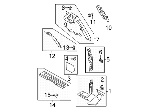 2024 Ford Bronco Interior Trim - Pillars Diagram