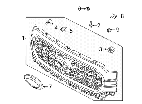 2022 Ford F-150 Grille & Components Diagram 5 - Thumbnail