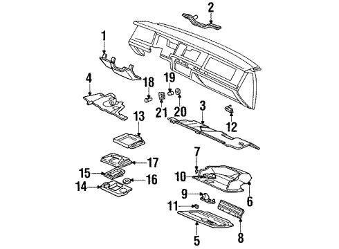 1990 Lincoln Town Car Instrument Panel Diagram 2 - Thumbnail
