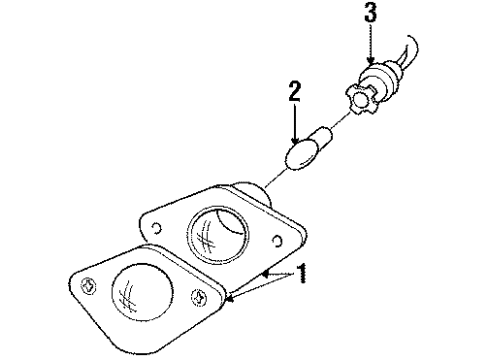 1985 Ford Mustang License Lamps Diagram 2 - Thumbnail