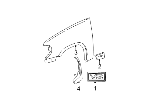 2010 Ford Explorer Wheel Opening Molding, Black, Front Driver Side Diagram for 7A2Z-16039-AA