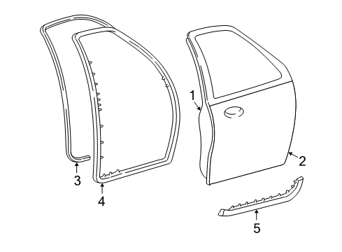 2003 Lincoln Navigator Lower Weatherstrip, Front Diagram for 2L1Z-7820758-AA