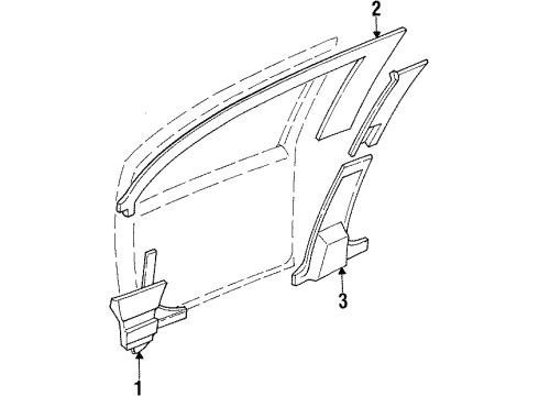 1993 Mercury Tracer Interior Trim - Pillars Diagram