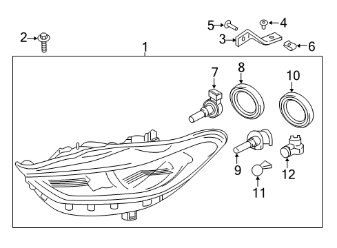 2019 Ford Police Responder Hybrid Headlamp Components Diagram
