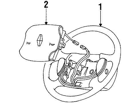 1999 Lincoln Navigator Steering Wheel & Trim Diagram