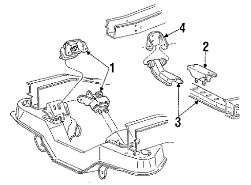 1990 Ford Aerostar Engine & Trans Mounting Diagram 2 - Thumbnail