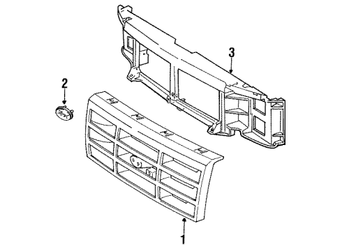 1997 Ford F-350 Grille & Components Diagram