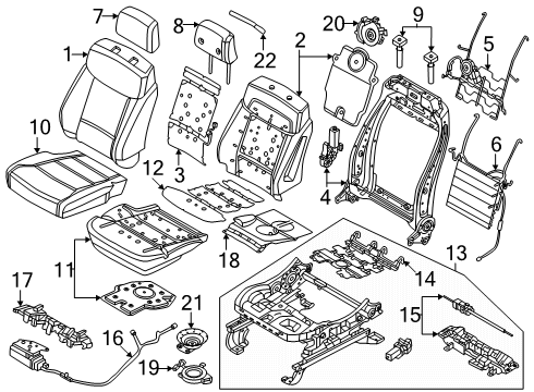 2023 Ford F-350 Super Duty Passenger Seat Components Diagram 3 - Thumbnail
