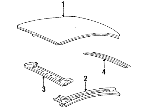 1996 Lincoln Continental Roof & Components Diagram