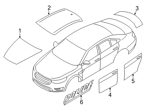 2014 Ford Special Service Police Sedan Stripe Tape & Decals Diagram