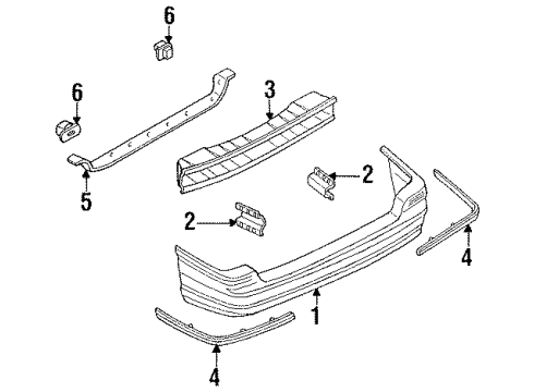1993 Ford Escort Bumper & Components - Rear Diagram 4 - Thumbnail