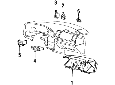 1998 Lincoln Continental Cluster & Switches Diagram