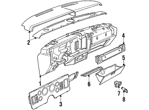 1984 Ford Mustang Cylinder & Keys Diagram for D8BZ7406081A