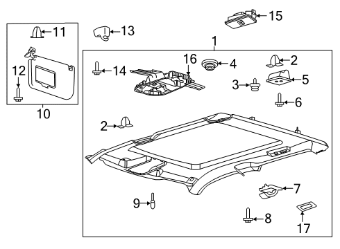 2022 Ford F-350 Super Duty Interior Trim - Cab Diagram 2 - Thumbnail