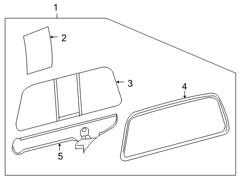2000 Ford F-250 Super Duty Glass & Hardware - Back Glass Diagram