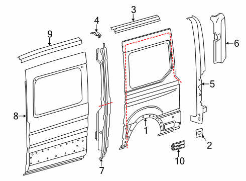 2019 Ford Transit-150 Side Panel & Components Diagram 6 - Thumbnail