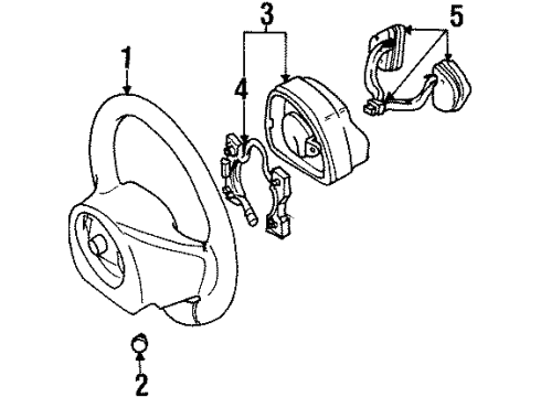 2000 Lincoln Town Car Steering Wheel & Trim Diagram
