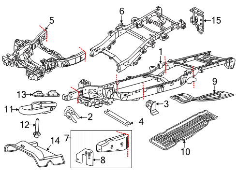 2023 Ford F-150 Frame Assembly Diagram for RL3Z-5005-V