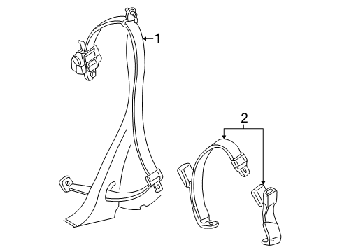 2000 Mercury Sable Seat Belt - Body Diagram 2 - Thumbnail