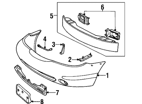 2000 Mercury Mystique Bumper & Components - Front Diagram