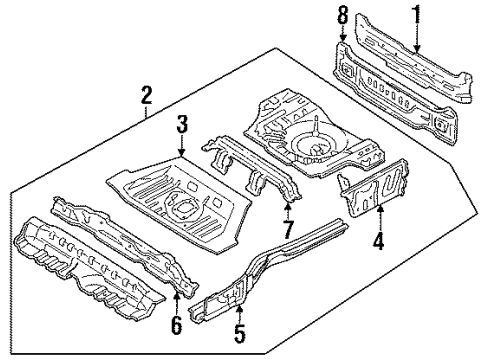 1993 Mercury Tracer Rear Body Diagram 2 - Thumbnail