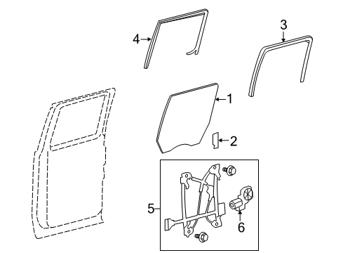 2010 Ford F-150 Glass - Door Diagram 3 - Thumbnail