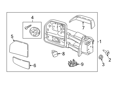 2020 Ford F-250 Super Duty Outside Mirrors Diagram 3 - Thumbnail