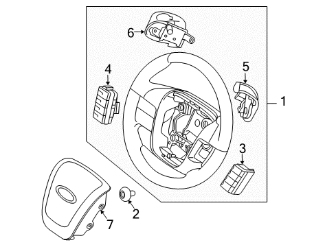 2012 Ford Taurus Steering Wheel & Trim Diagram