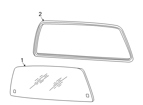 2003 Ford F-250 Super Duty Glass & Hardware - Back Glass Diagram 2 - Thumbnail