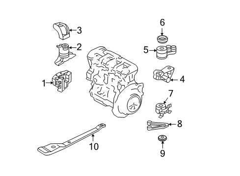 2005 Ford Escape Engine & Trans Mounting Diagram 3 - Thumbnail