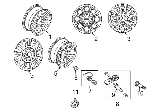 2022 Ford F-250 Super Duty Wheels Diagram 2 - Thumbnail