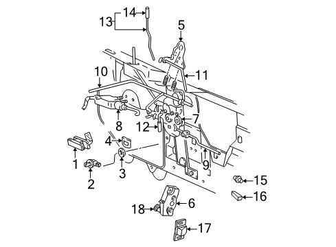 2001 Ford Explorer Sport Lift Gate - Lock & Hardware Diagram