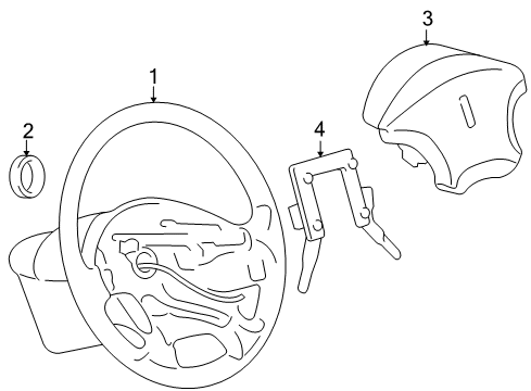 2003 Ford Thunderbird Steering Wheel & Trim Diagram