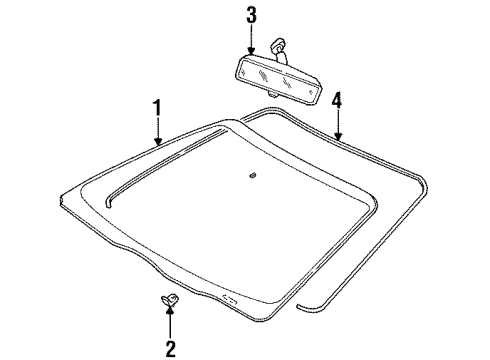 1997 Ford Taurus Glass - Windshield Diagram