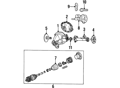 2000 Lincoln Navigator Front Axle & Carrier Diagram