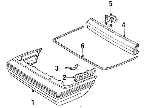 1989 Ford Tempo Bumper & Components - Rear Diagram 2 - Thumbnail