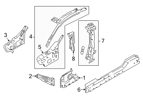 2015 Ford Mustang Hinge Pillar Diagram 2 - Thumbnail