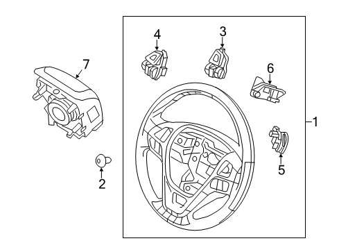 2014 Ford Special Service Police Sedan Steering Wheel & Trim Diagram