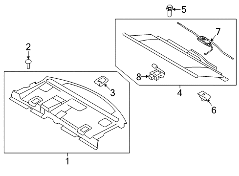 2013 Lincoln MKS Interior Trim - Rear Body Diagram 2 - Thumbnail