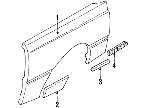 1986 Mercury Topaz Fender & Components Diagram