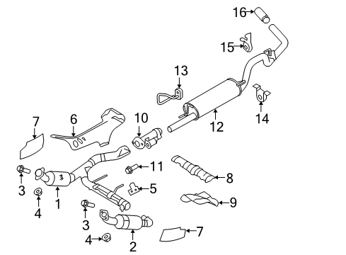 2010 Ford F-150 Exhaust Components Diagram 2 - Thumbnail