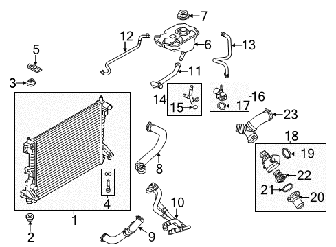 2012 Ford Mustang Radiator & Components Diagram 2 - Thumbnail