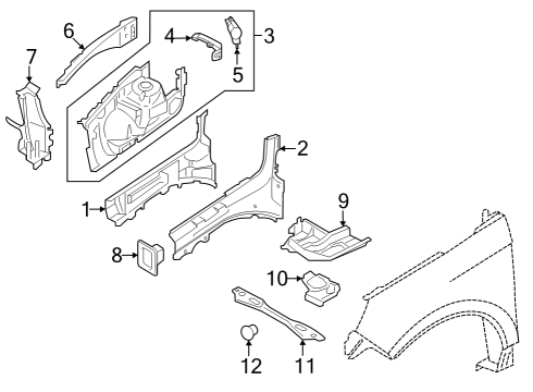 2017 Ford Edge Cross Bar, Front Diagram for DP5Z-5410684-A