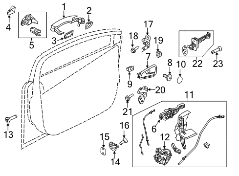 2012 Ford Focus Front Door - Lock & Hardware Diagram
