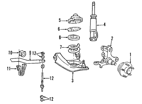 2000 Ford Mustang Lower Control Arm - Front Diagram