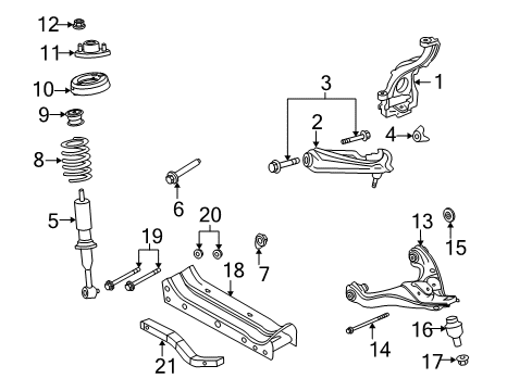 2002 Ford Explorer Front Suspension Components Diagram 2 - Thumbnail