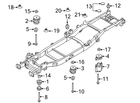 2019 Ford F-150 Body Mounting - Frame Diagram 2 - Thumbnail